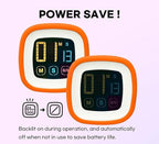 CREAVIVA Digital Kitchen Timer, Countdown, Countup, Protective Rubber case, Large Display with Color Bold Digits, Touch Control, Backlit, Magnetic Kickstand, Loud Alarm, Auto Memory (Orange)