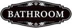 Bathroom Sign Sticker for Business and Home，Self-adhesive Cute Bathroom Decor for Door，Waterproof Vinyl Restroom Sign for Home，Office，Shop（Black）