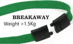 Bird Fiy Lanyards Safety Black Lanyards Neck Flat Premium Breakaway Badge Lanyard with J-Hook for ID Nametag Badge Holder (Green, 25 PCS)