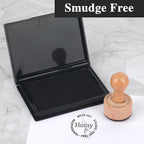 Black Stamp Pad, 4 x 2.5 Inch Premium Quality Ink Pad for Stamps, All-Purpose Felt Pad for Office and Crafting, Works with Rubber and Clear Stamps