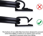 XHF 3/4” Adhesive Cable Wire Clips Black120pcs, Cable Staples Outdoor Cable Management Wire Organizer Cord Holder for Under Desk, Car, Wall, TV PC Ethernet Cable