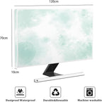 Baocicco Abstract Watercolor Waterproof TV Display Screen Cover 50, 51, 52 Inch Cyan Marble Dip Dyeing Dust Proof TV Covers for Television Screen Anti-Static Dustproof Protective，Mint Green