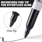 36 Pack Permanent Markers Fine Tip, Black Permanent Marker Pens for Office, School & Home, Waterproof, Smear-Proof, Quick-Drying