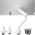 monTEK Single Monitor Arm with USB, Mechanical Spring Monitor Arm for 17-40" Screens, Adjustable Monitors Desk Mount Holds up to 24.2 lbs with C Clamp/Grommet Desk Mount, VESA 75/100mm, MA1011UCWH