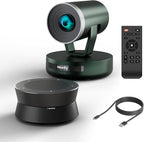 NEARITY Conference Room Camera System, 10X Hybrid Zoom Camera, Noise Reduction, All-in-One for Video and Audio Conferencing, 2K PTZ Webcam | USB Conference Speakerphone Microphone for up to 323ft²