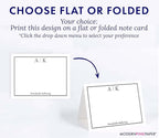 Classic Personalized Two Letter Stationary Monogram Stationary Set for Men and Women, FLAT OR FOLDED NOTE CARDS, Personalized Monogram Stationery Set with Envelopes, Your Choice of Colors and Quantity