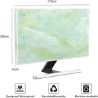 Baocicco Sage Green Marble Waterproof TV Dust Cover 75 Inch Anti-Static Dustproof Abstract Creative Desige Television Accessories TV LCD Screen Texture TV Decoration for Tablet