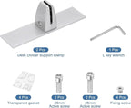 PATIKIL 1.8x1.3x2.5" Desk Divider Support Clamp, 2 Pcs Aluminum Desk Shield Clamp Desk Divider Partition Clamp Sneeze Guard Clamp Bracket for Office Home Desk Panel, Silver