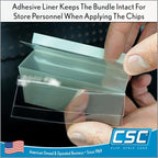 Clip Strip Corp. Price/Data Channel Label Holder Chips, Clear Plastic Tags, 3" L x 1.25" H, 7.5 Mil Thick, Gondola Shelf Edge, Reusable, Made for Point of Purchase Shelf Molding (250)