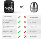 MeesMeek Digital Kitchen Timer,Countdown Countup Timer with Large LED Display Volume Adjustment,Timer for Cooking, Classroom Time for Kids and Teachers. (Black)