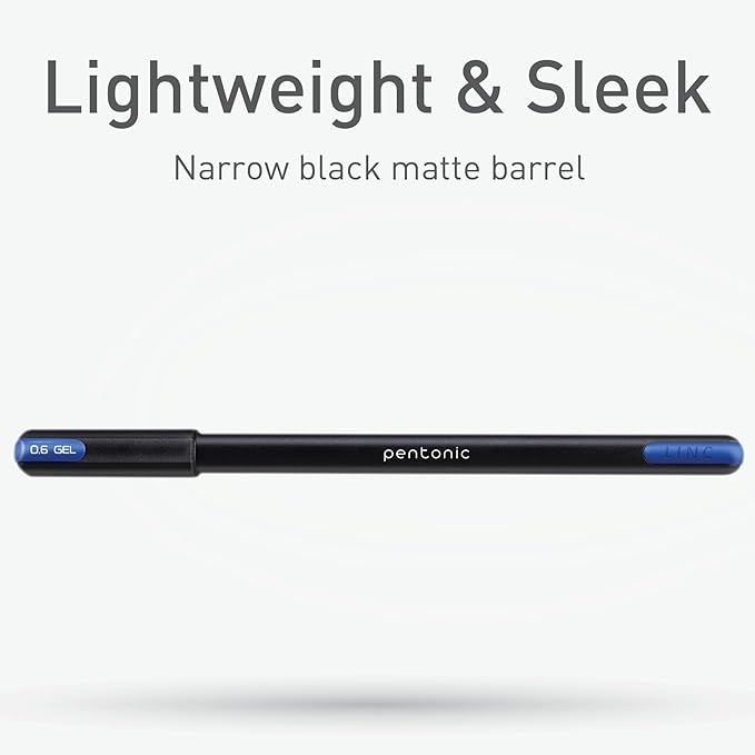 Pentonic Gel Pens, 36 Count, Assorted Colored Ink (20 Black, 12 Blue, 4 Red), 0.6 mm Fine Point, Smooth Writing For Journaling & Notetaking (1002356)