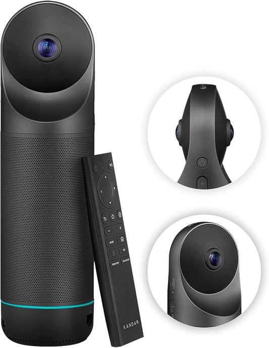 KanDao Meeting Pro - 360 Video Conference Camera, 4-in-One AI Smart Tracking Video Conferencing System, Works on Microsoft Teams, Zoom, Google Meet, Skype etc, Hybrid Meeting Room Zooming Camera