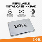 2 Pack Metal Case Stamp Pad Medium Size, Red Color - Size: 3" x 4" - Choose from 15 Ink Colors