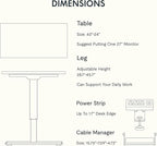 FLEXISPOT EN2 Whole-Piece Standing Desk with Clamp Power Strip, 40 x 24'' Electric Stand Up Height Adjustable Desk with Cable Management (Black Frame + 40" Maple Top, 2 Packages)