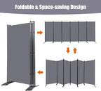 Room Divider 6FT Folding Privacy Screens, 6 Panel Partition Room Dividers w/Freestanding Design, Portable Wall Divider for Room Separtation, Fabric Screen Panel Separator for Home Office School