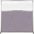 Versare Hush Screen Portable Room Divider | Workstation Wall Divider | Freestanding Privacy Hush Panels | Clear Fluted Windows | Fabric Office Divider Screen | Great for Room Separation