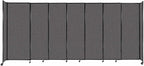Versare Straightwall Sliding Portable Wall Partition | Freestanding Office Dividers | Locking Wheels | Temporary Room Separator | 15'6'' Wide x 6'10'' Tall Charcoal Gray Fabric Panels