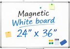 XIWODE 24x36 Inch Magnetic Dry Erase Whiteboard，Silver Aluminum Frame Wall-Mounted for Home School Office Conference Room
