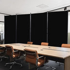 CHOSENM Room Divider, 4 Panel Folding Privacy Screens with Wider Support Feet, 6 Ft Portable Room Partition for Room Separator, 136" W X 71" H, Black