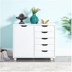 Naomi Home Amy 5-Drawer Craft & Office Storage Cabinet with Shelf, – Rolling Organizer with Pull-Out Door, Adjustable Shelves for Versatile Use, 15.7" D x 18.9" W x 32.2" H