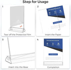 Smarpau Acrylic Sign Holder 4x6, 16 Pack Double-Sided Picture Frames Display Stand, Clear Table Number Holders, Plastic Menu Flyer Photo Holders for Office Store Restaurant