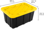 Sterilite 24-Pack Industrial Tote, Plastic Storage Container Bins with Lids, 17 Gallon - Heavy-Duty Organizing Containers for Closet, Bathroom, and Office