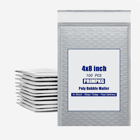 4in x 7in Bubble Mailer, Gray Poly Mailer, Padded Envelope, Shipping Envelope, Waterproof, Self-Sealing, For Small Business, Shipping, Mailing, Boutique Packaging(100PCS)