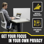 OBEX Frosted Acrylic Desk Mounted Privacy Panel, 12" x 60", Frosted