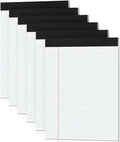 White Legal Pads 8.5 x 11 Writing Note Pads 9/32'' College Ruled & Double-Sided Printing - 30 Sheets Premium Thick Paper - 38 Lines Perforated Notepads 8.5 x 11'' 6 Pack for Office, Homework