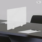 4 Pcs Desk Divider Privacy Panel, 23.6”L X15.8”W Frosted Acrylic Desk Privacy Panels with 8 Clamps for Offices Schools Call Centers (Frosted Color)