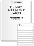 HOUSELABELS 20-up Shipping Labels (4" x 1") for Laser and Inkjet Printers, 700 Sheets