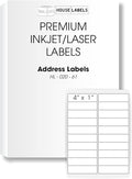 HOUSELABELS 20-up Shipping Labels (4" x 1") for Laser and Inkjet Printers, 1200 Sheets