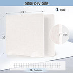 AMUSIGHT 2 Pack Acoustic Desk Dividers - 24" x 20" Freestanding Privacy Panels Set with Noise - Reducing Design Cubicle Sound Proof, Ideal for Office, Classroom, and Home (Light Beige)