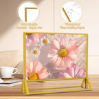 PPH-Sisy Clear Acrylic Sign Holder 7x 5 Horizontal Double Sided Gold Frame Flyer Holder for Wedding Table Number Menu Holder (6pcs)