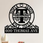 Custom Metal Signs | Personalized Monogram Name Sign | Outdoor Wall Art for Family Name | Custom Name Metal Sign, Last Name, Anniversary, Wedding Gifts for Husband, Wife, Parents, Couple