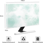 Baocicco Abstract Watercolor Waterproof TV Display Screen Cover 58, 59, 60 Inch Cyan Marble Dip Dyeing Dust Proof TV Covers for Television Screen Anti-Static Dustproof Protective，Mint Green