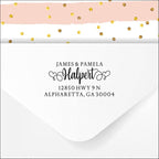 PrettySweetParty Self Inking Return Address Stamp - Custom 4 Line Personalized Address Stamp for Envelopes, Wedding Invitations, Business, Mailing Labels (Halpert Heart Tails)