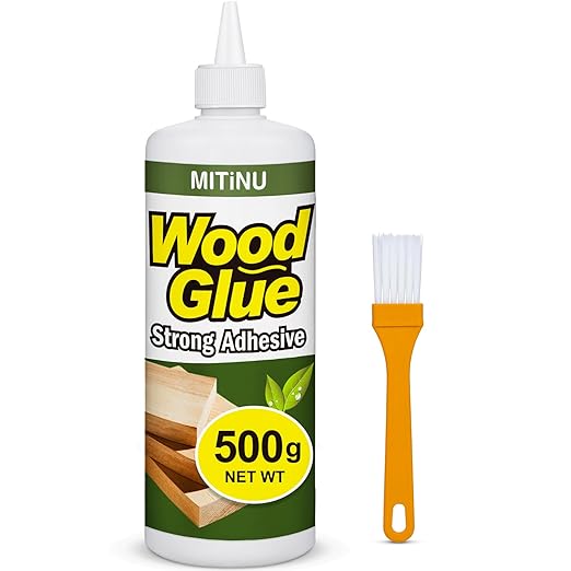 Wood Glue 17.6 oz/500 g, High-Capacity Super Glue for Woodworking, Waterproof Strong Wood Glue for Furniture Heavy Duty, Waterproof Glue for Crafts, Furniture, Wood Floor, Baseboard, cabinets, Door