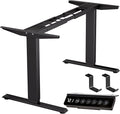 BIZUM Standing Desk Frame Dual Motor, Standing Desk Legs Up to 47.2", Computer Memory Desk Adjustable Table Legs with USB Ports for Home and Office, Black Frame Only