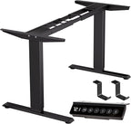 BIZUM Standing Desk Frame Dual Motor, Standing Desk Legs Up to 47.2", Computer Memory Desk Adjustable Table Legs with USB Ports for Home and Office, Black Frame Only