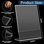 StyEdEk 12 Pack 8.5x11 Inch Acrylic Sign Holder Clear Plastic Table Paper Display Stand L-Shape Vertical Menu Holder Stand Picture Photo Flyer Display Stand for Desktop Flyers, Documents, Office, Restaurants