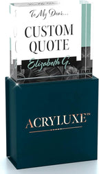 Custom Acrylic Sign Personalized, Custom Desk Name Plate, 18 Styles, (4"x4"), With Gift Box, USA Made by Acryluxe. (Holman)