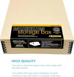 Lineco Museum Archival Storage Box, 8.75x10.75x3 in. Drop Front Design. Acid-Free with Metal Edge. Organize Photos, Pictures, Prints, Documents, Crafts, DIY. Tan, 2 Pack