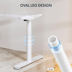 FLEXISPOT Bamboo Electric Standing Desk with Elegant Oval Legs & Curved Desktop, 55"x28" Height Adjustable Desk for Home Office & Living Spaces, White Frame