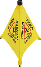 20 inch Wet Floor Sign 6 Pcs, Pop up Foldable Wet Safety Signs with Storage Tube Commercial Caution Safety Cone Pop up Caution Sign, for Stores Grocery Restaurant Restroom Office Hotel (6)