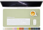 Leather Desk Mat - Non-Slip PU Desk Pad for Office and Home - Desk Organization and Accessories - Ideal for Large Mouse Pad and Desk Mats on Top of Desks (Light Green,27.6"x 13.8")