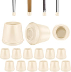 1-1/4" Round Rubber Chair Leg Tips Caps, Chair Leg Floor Protectors Furniture Legs Caps Non Slip Reduce Noise for Hardwood Floors - White, 16 Pack