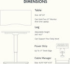 FLEXISPOT EN2 Whole-Piece Bamboo Standing Desk with Clamp Power Strip, 48 x 24'' Electric Stand Up Height Adjustable Desk with Cable Management (Black Frame + 48" Bamboo Top, 2 Packages)