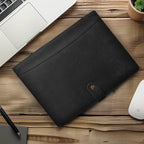 Leather Village Leather Portfolio Organizer - Professional Business Padfolio for Men & Women - Stylish Document Card Holder, Resume Folder, Folio for A4/Letter Size Writing Legal Pad, Black