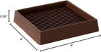 VOCOMO 4X4 Rubber Caster Cups, Non Slip Furniture Pads, Anti-Slip Gripper, Anti Skid Furniture Feet, Anti Slide Floor Protector for Bed Couch Stoppers - 8 Pack, Brown